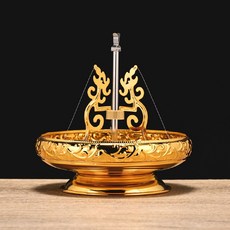 24小時龍香環盤 台灣製 盤香爐 金色/古銅色, 1個, 金色