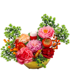 新年裝飾花藝擺設 - 新年裝飾花藝, 40CM金元寶桌花-F