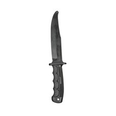 현실적인 무술용 고무 트레이닝 나이프 - 내구성 경량 30.5cm(12인치) 길이의 고무 연습 나이프 - 점수를 매기기 위한 유연하고 초크 가능한 블레이드 - 방어 전술 훈, 블랙