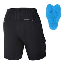 GymBrave 남성용 산악 자전거 반바지 3D 패딩 쿨 경량 MTB 사이클링 루즈핏 바이크 반바지 블랙.