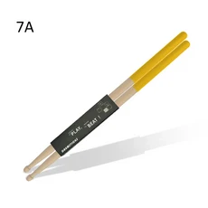쿠쿠스토어 5A/7A 메이플 우드 스틱 논슬립 고무 그립 클래식 팁 재즈/전자/뮤지컬/스네어, 03 Yellow 7A
