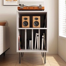 LP 수납장 턴테이블 장식장 보관함 레코드판 정리함, 흰색 (길이48 폭40 높이83cm)