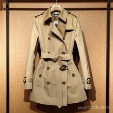 QMP 英倫風外套 中長版風衣外套 女裝 防風大衣 正肩外套 美拉德收腰 小個子 短版風衣