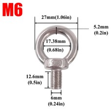 / 0개 스테인리스 M4 M5 너트 스틸 리프팅 훅 M6 M8 스크류 링 아이볼트 아이, PC