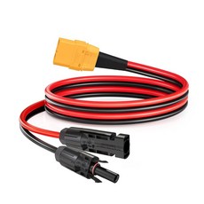 ELFCULB XT90 태양열 케이블 10AWG 2FT XT90 태양열 패널 휴대용 발전소용 암-태양열 패널 커넥터 케이블