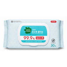 그린핑거 손소독 물티슈 캡형, 30개입, 10개