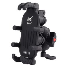 八爪減震 機車手機架 單手操作 360旋轉 穩固防震 握把款／鏡座款, 八爪減震機車手機架, 黑色, 後照鏡款