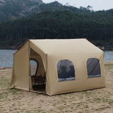 탑 랜더 일체형 타프쉘 타프스크린 캠핑 텐트 사계절 방충 쉘터, 카키