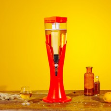 酒店用品LED七彩燈3L果汁桶網紅酒塔精釀啤酒炮KTV冰飲料分酒器塔, 1個