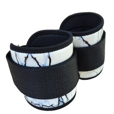 희우스포츠 헬스 하체힙업 운동 스트레칭 듀얼링 앵클 스트랩 2P, 화이트블루