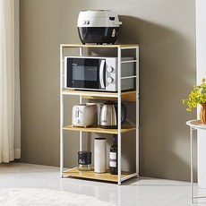 에코베스트 ST 정수기다이 전자렌지대 3단렌지대 4단렌지대 5단렌지대 밥솥렌지대 철재렌지대 밥솥다이 수납장렌지대 밥솥정리대 주방정리함 에어프라이다이 진열장, 4단, 화이트메이플