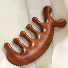 頭部經絡按摩梳 天然木質 圓頭設計, 1個, 海豚梳
