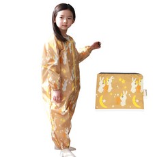 베베슈에뜨 올인원 전신미술가운 달토끼 + 파우치