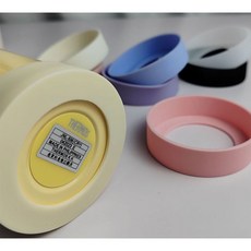 호환 실리콘 텀블러 바닥 커버, 2개, 블랙+반투명