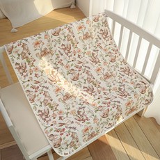 隔尿墊a類母嬰級防水姨媽墊透氣純棉嬰兒隔尿墊可水洗, 1個, 藍莓小狸:80*100cm