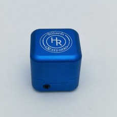 台灣出貨 檯球鋁合金巧克夾磁力巧粉盒金屬斯諾克杆檯球方形巧粉套通用配件, 藍色HR強磁巧克盒+扳手, 1個