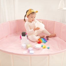 라호 접이식 놀이매트 핑크 베이지 (M/L) 볼풀장 물놀이풀장, 1개