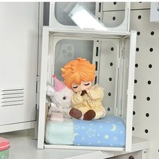 OB11 娃娃收納盒 可愛Ins風 防塵公仔小盒, 1個, 單個裝,娃屋展示盒【14.5*8.5*10cm】