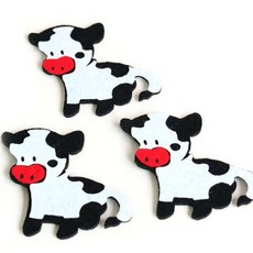 아기젖소 펠트 3개 펠트꾸미기