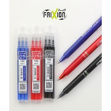 패션스타트 파이롯트 아이론 열펜 아이롱펜 0.5mm 리필심 (볼펜타입) 3개입 3종, 3개, 레드