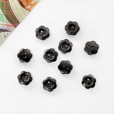 헤세드 (NEW) 11.5mm 꽃모양 우드단추 나무단추, 블랙, 10개