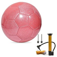 DHYLRICHER 글리터 축구공 세트 작동 크리스마스 벌크 펌프 바늘 포함 청소년 및 성인용 사이즈 3 4 5 훈련공 기독교 자선 기부 용품 119471, 핑크