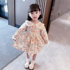 HYLSS 連衣裙秋裝女寶寶公主裙學院風兒童POLO裙春秋季