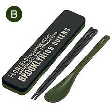 Vintage 。復古家。日本製 Skater 貓咪 黑色 軍綠色 露營 靜音 銀離子 抗菌 環保餐具 (特價), 1個, B