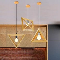 HUGO LIGHTING 木製多邊幾何吊燈, 正三角形款 中號