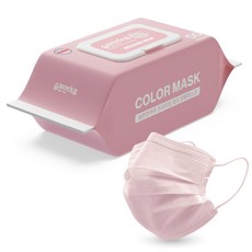 숨편한하루 국산 일회용 덴탈마스크 대형, 50매입, 1개, 복숭아핑크