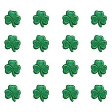 티큐 열접착식 자수 스티커 모자 의류 리폼 행운 세잎클로버 와펜 패치 16p 세트 E397, 1세트