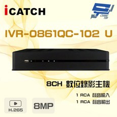昌運監視器 ICATCH 可取 IVR-0861QC-102U(IVR-0861QM-402) 8路 NVR錄影主機(以新款IVR-0863UM-J06C2U出貨), 1個