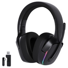 벤트론스 무선 게이밍 헤드셋 RGB 3모드 연결방식 가상 7.1 채널, 블랙, CT780