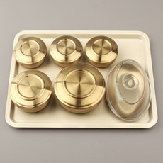 티타늄 이중 병원식기 국그릇 세트, 1개, 찬기 3P + 밥그릇 + 국그릇 + 생선접시 + 쟁반