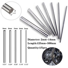 그라운드 미터법 스테인레스 스틸 샤프트 로드 직경 2mm-14mm 125mm 200mm 250mm 330mm 500mm 길이 1pcs 5pcs로 판매, Length 125mm, Diameter 2.5mm 5pcs