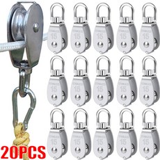 스테인레스 스틸 와이어 로프 블록 휠용 크레인 풀리 스위블 리프팅 견인 싱글 M15, 5PCS