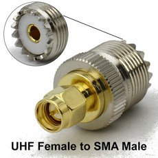 UHF SMA 커넥터 SO239 PL259 수 플러그 및 암 잭 4 홀 플랜지 RF 어댑터 CB 라디오/워키 토키 용 스트레이트 브래스, 1PCS, UHF Female to SMA-J