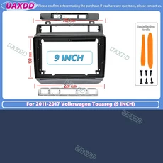 폭스바겐 투아렉 2010-2018용 안드로이드 카 라디오 프레임 버그림 9인치 2DIN 패널 스테레오 16핀 케이블, 02 FOR2011-2017 Touareg