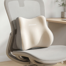 롤밴드 의자 등받이 차량용 허리 쿠션, 크림아이보리