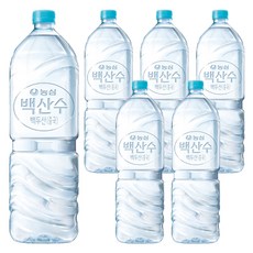 백산수 무라벨 생수, 2L, 6개