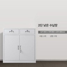 철제 사무실 수납장 사무용 보관함 개인 락커 서류 파일, 1.34mm, 2단 저상 캐비닛