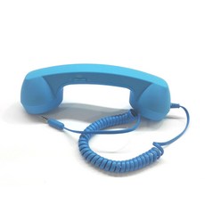 레트로 수화기 핸드셋 마이크조절 전화기, 스카이블루 버튼 포함