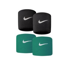 나이키 스우시 손목밴드 혼합, 블랙+그린, 4개