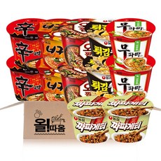 큰컵라면 기획세트 6종 기획세트 12호(신라면2+너구리2+오짬2+튀김우동2+짜파2+무파마2), 12개 12개