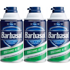 바버솔 Barbasol 수딩 알로에 쉐이빙 크림, 3개, 283g