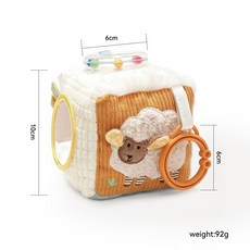 車用嬰兒安撫床鈴玩具，寶寶車吊飾風鈴, 棉布方塊農場, 1個