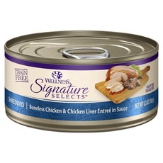 WELLNESS Signature SELECTS 名廚特選主食罐 貓用, 鮮雞肉條 + 雞肝, 150g, 12罐