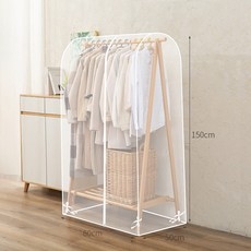 開放式衣架防塵罩出租屋服裝店落地衣帽架遮灰透明蓋布全封閉防水, 1個, 1個裝
