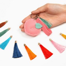 가방키링만들기 태슬부자재 수술 장식 10ea 슈링클 가죽공예 열쇠고리재료