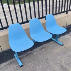 버스정류장 공원 의자 버스 웨이팅 정류장 대기실 야구장 벤치, V. 무광 연한 파란색 3인용